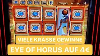 Eye of Horus 4&euro; fach FREISPIELE geht ab 🔥 Spielhalle Jackpot Spielothek