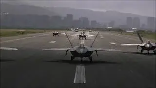 Hawaii ANG F-22 Raptors massive takeoff
