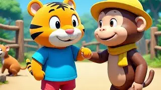 Barry tiger/ Walking walking Hop/Berry tiger/ Nursery Rhymes/ kids' music video/Baby bunny and Kitty