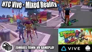 ZombiesTown VR MIXED REALITY Gameplay on HTC Vive - Cute zombie shooter in VR!