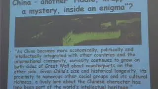 Pacific Region Forum May 2 2007: Progress in understanding the social psychology of the Chinese