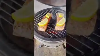 Filet de saumon sauce vierge au BBQ.