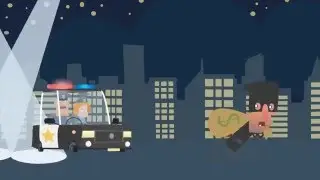 Bank robber chased by Police - Animatron