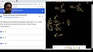 JEE MAIN PHYSICS PYQ: relation in kinetic energy and momentum