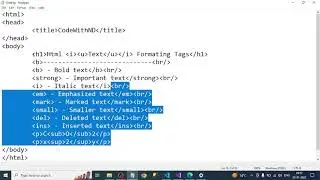 HTML  Text Formating Tags #codewithnd #html #basichtml #basiccoding #coding