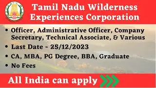TNWEC Recruitment 2023 - Apply Online for Officer, Company Secretary | PSU Jobs|Tamil Nadu Govt Jobs