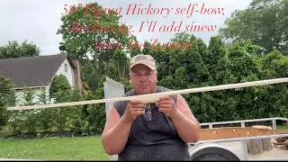 58&rdquo; Pignut Hickory self-bow, Backset jig. I&rsquo;ll add sinew later. Joe Zummo