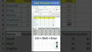 Excel Interview Question Transpose Data in Excel #excel #microsoftexcel  #excel #exceltutorial