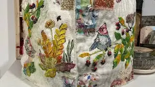 Finishing my rice bag natures treasures @Vintage Blend Studio  #slowstitching  #handmade