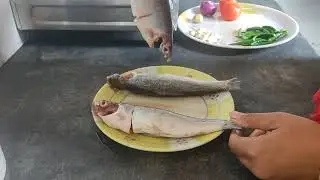 Pomfret# Fish# with chayote #Leaves# recipe l simple Naga styl...🐟