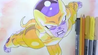 Como dibujar a Golden Freezer.How to draw Golden Frieza. Drawing Golden Frieza