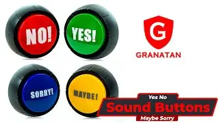 Granatan - Yes, No, Maybe & Sorry Buttons with Sound | Fun Answer Buzzers for Games, Pets & Classes