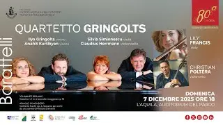 Quartetto Gringolts con Lily Francis e Christian Polt&eacute;ra in concerto a L'Aquila il 7 dicembre 2025
