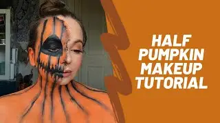 Easy Half Pumpkin makeup tutorial