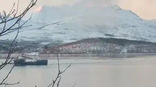 🚢🏔️❄️ Ships sailing through Norwegian fjords #vessels #norway #passing #sailing #fjords 