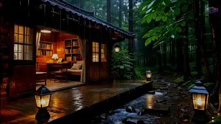 Rain in the Forest with Soft Piano 🎵 ASMR Relaxing Ambience