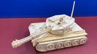 Sea-Land DIY 3D Woodcraft Construction Kit TANK ( 2nd Instruction)