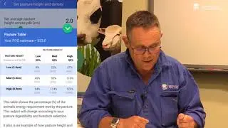 Drought and Supplementary Feed Calculator  Step 7 - How to use the Pasture table