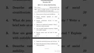 BSOC 110 December 2021 questions paper|IGNOU sociology classes #ignou # sociology #basoh