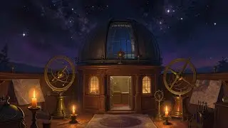Starlit Observatory with Candlelight | Night Sky Ambience & Soft Music | 1 Hour
