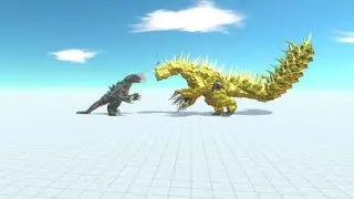 New Godzilla 2014 PS4 Skin vs Golden Godzilla - Animal Revolt Battle Simulator