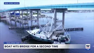 Matanzas Pass Bridge hit again by the same shrimp boat