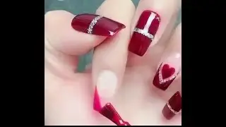 Red and silver nail arts and design. Nail art compilation. || How to make Red and silver nail art.
