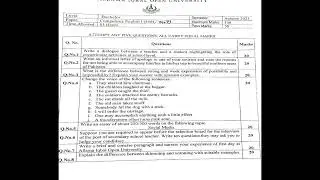 Aiou Course Code 9407 / 5404 Past papers