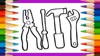 Easy Tool Drawing for Kids | Learn How to Draw Step by Step | Pliers, Screwdriver, Hammer & Wrench