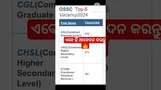 OSSC Latest Jobs 2024 🔥🔥 #govtjobs2024 #shorts