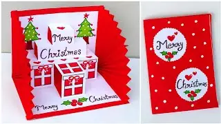 DIY Merry Christmas pop up card 2025 || Handmade Christmas card making || Easy Christmas card 🌲🎅🏻
