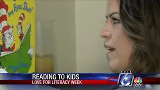 Katia Uriarte reads to students at Calk-Wilson Elementary School