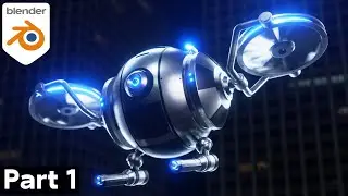Sci-Fi Security Drone - Part 1 (Blender Tutorial)
