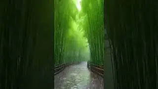 Enjoying Rainy Days in Bamboo Forest road!! #youtubeshorts #shortvideo