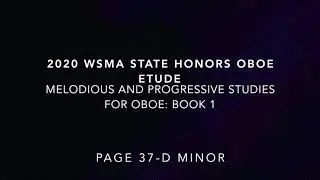 2020 WSMA STATE HONORS OBOE ETUDE