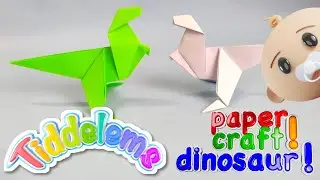 Learn to Create a Paper Dinosaur | Paper Craft for Children & Adults | Tiddelems Preschool Education