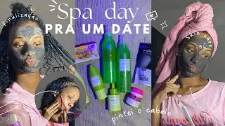 SPA DAY *PRA UM DATE* 💕 glow up, pintei o cabelo, finalização, etc! 🛁
