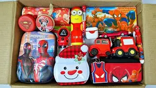 Spiderman & Red Stationery Collection❤️Piggybank, Geometry, PencilBox, Pen, Sharpener, Board, Colors