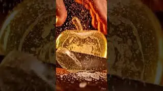 Satisfying Glass Yellow Apple Cutting  #shorts #youtubeshorts #usa #viral #usashorts #europevibes