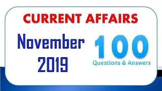 Current Affairs November 2019