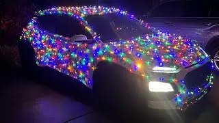 WE PUT CHRISTMAS LIGHTS ON THE CAR (tutorial)