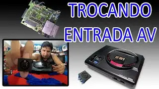 Trocando a entrada AV do Mega Drive japones