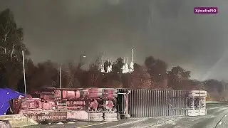 Video shows traffic delayed on I-495 after tractor-trailer crash in Montgomery County