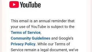 Annual reminder about YouTube&rsquo;s Terms of Service, Community Guidelines and Privacy Policy l kya hai?