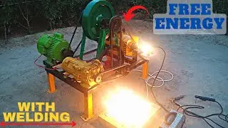 how to make flywheel free energy generator with tow alternator generator