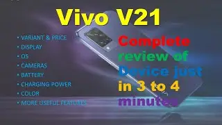 Vivo V21/ 64MP/ 44MP/ Front LED Flash/  Large battery/  Best device in this price