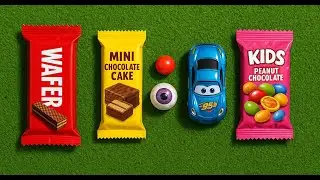 Colorful Kids Snack & Toy Unboxing &ndash; Chocolate Bars, Surprise Candies, Eyeball Jelly & Mini Racing