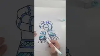 Cozy Winter Blue Scarf Bold and Easy Adult Coloring