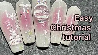 Easy Christmas nails tutorial ASMR beginner friendly 