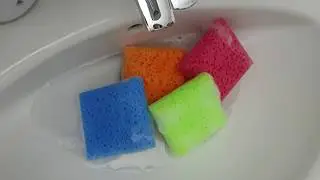 ASMR (3) New sponges squeeze/Тест новых губок